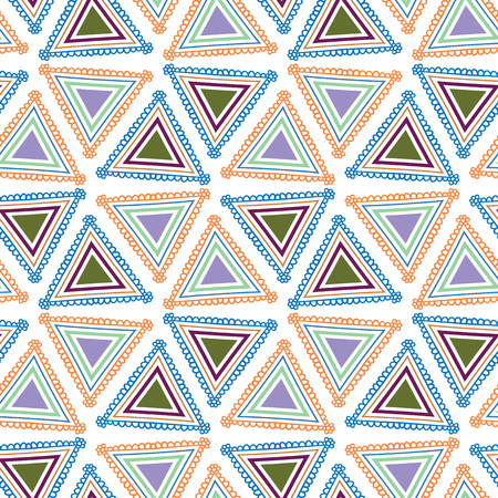 Colorful childhood drawing triangle seamless vector backgroundのイラスト素材
