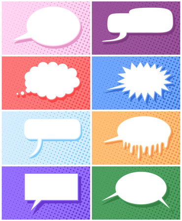 Comic book speech balloon with variations vector illustrationのイラスト素材