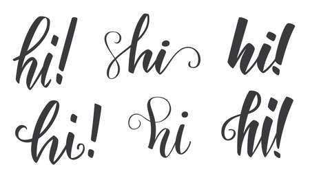 Word Hi calligraphy vector setのイラスト素材