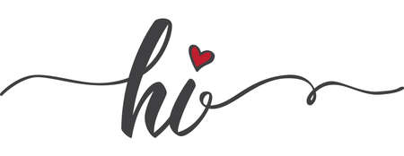 Word Hi calligraphy vector setのイラスト素材