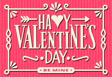 Happy Valentines Day Lettering Signのイラスト素材