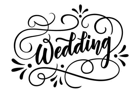 Wedding Flourishing Calligraphy Lettering Vectorのイラスト素材