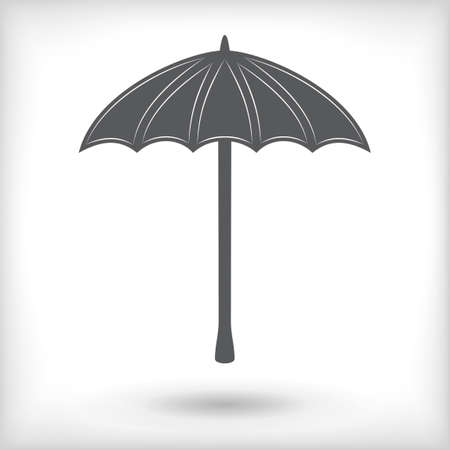 Black umbrella isolated on white background with vignette effect. Vector illustrationのイラスト素材