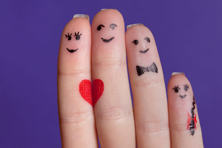 happy fingers family in love