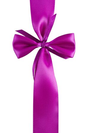 elegant purple ribbon and bow の写真素材