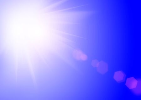 Summer background with magnificent summer sun  with lens flareの写真素材