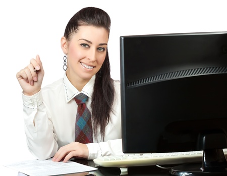 pretty girl in the office の写真素材