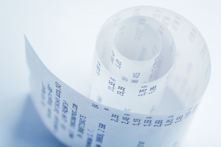 shopping list on a till roll printoutの写真素材