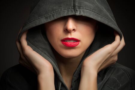 Portrait of a mysterious womanの写真素材