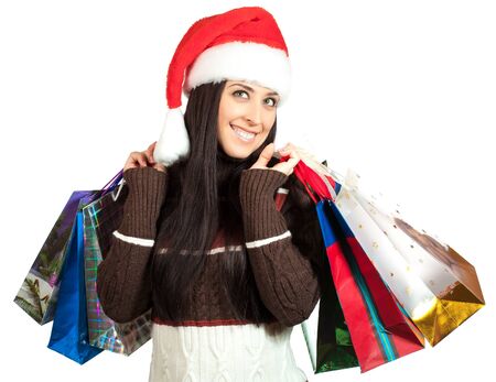 Shopping  Beautiful Happy Girl with Shopping Bags  Shopping Centerの写真素材