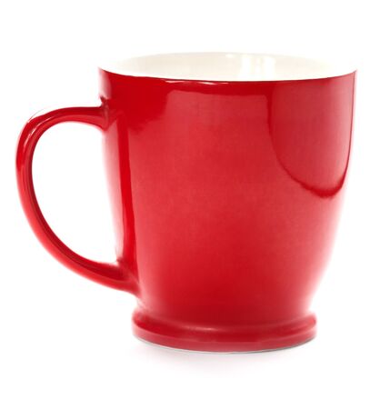 red coffee cup isolated with clipping path includedの写真素材