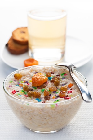 dietetic delicious breakfast on a light backgroundの写真素材