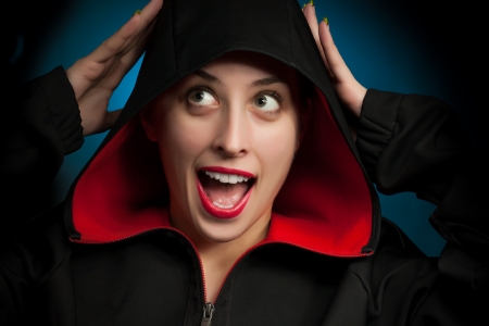 Portrait of a funny womanの写真素材