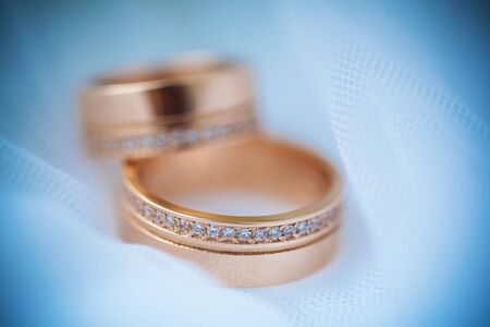 beautiful golden rings on the vailの写真素材