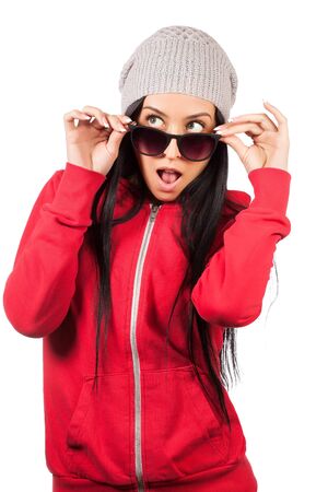 Woman with sunglasesの写真素材