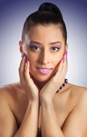 portret of fashion young womanの写真素材
