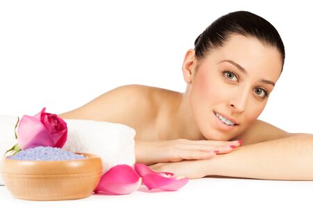 pretty girl in the spa salonの写真素材
