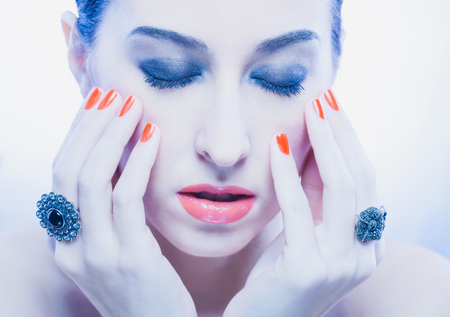beautiful makeup on the fashion modelの写真素材