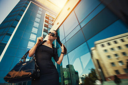 portret of pretty woman in the cityの写真素材
