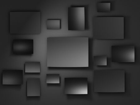 black Paper stickers. 3D renderの写真素材