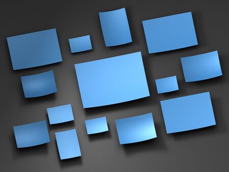 blue Paper stickers. 3D renderの写真素材