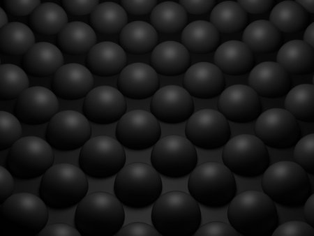 abstraction from the black balls on a black background. renderの写真素材