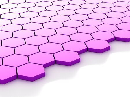 purple background with hexagons and placeの写真素材