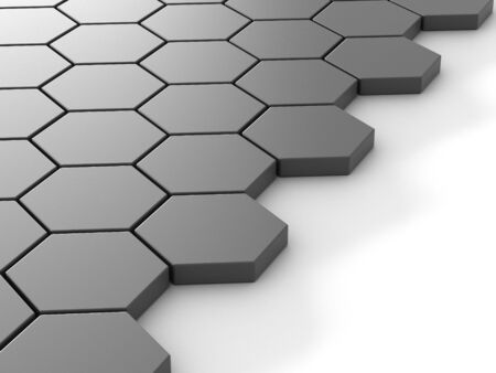 black background with hexagons and placeの写真素材