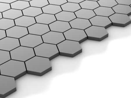 black background with hexagons and placeの写真素材