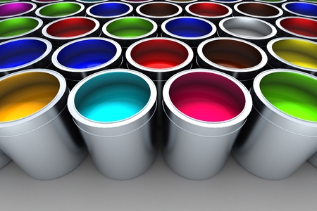 Paint cans color paletteの写真素材