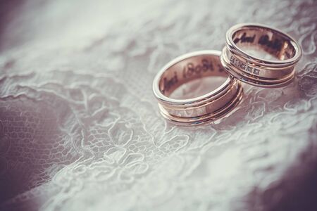 Two wedding ringsの写真素材