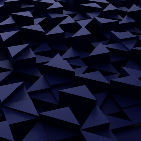 Abstract background of blue 3d triangle blocksの写真素材