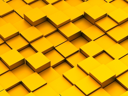 abstract of 3d orange cubes, blocks backgroundの写真素材