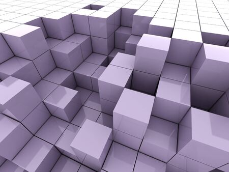 abstract of 3d violet cubes, blocks backgroundの写真素材
