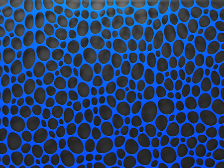 blue 3D structural mesh organic background. Renderの写真素材