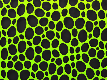 Yellow 3D structural mesh organic background. Renderの写真素材