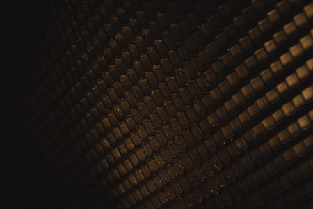 golden metallic honeycomb grid texture pattern background
