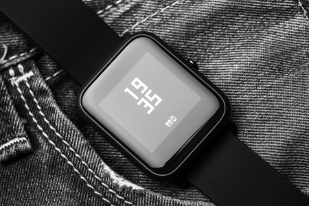 smartwatches on ginos background. macro photography. technology concept