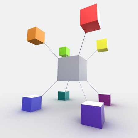Colorful cubes 3Dの写真素材