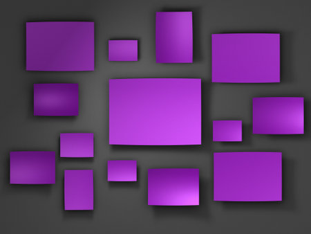 purple Paper stickers. 3D renderの写真素材