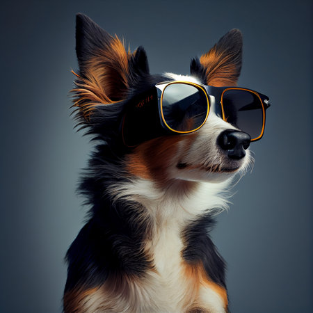 portrait of a dog in sunglassesの素材