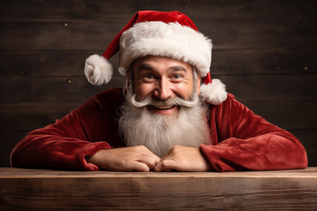 Smiling Santa Claus. advertisement banner background with copy spaceの素材
