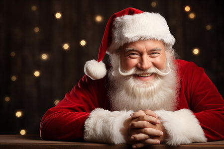Smiling Santa Claus. advertisement banner background with copy spaceの素材
