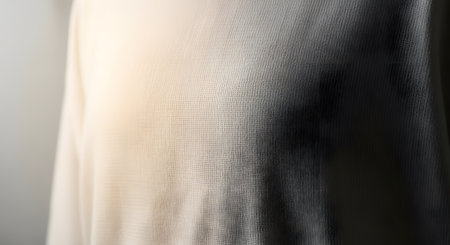 A close-up abstract view of fabric with dramatic lighting, creating a play of light and shadow.の素材