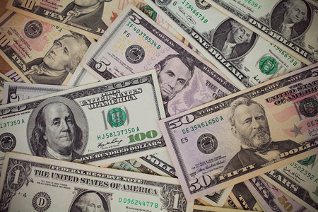 heap of dollars, money backgroundの写真素材