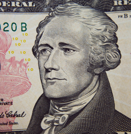 Alexander Hamilton portrait from ten dollar bill