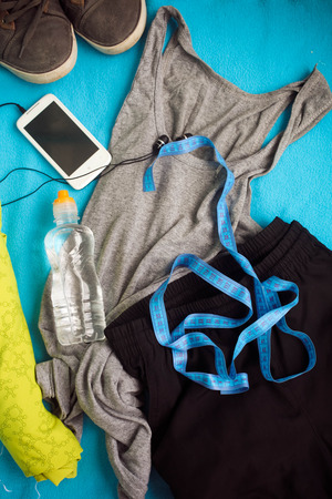 Frame with sports accessoriesの写真素材