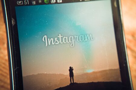 YALTA, CRIMEA, RUSSIA - DECEMBER 05, 2014: Instagram login screen smartphone  applicationのeditorial素材