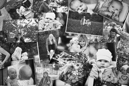 Printed photos background.Monochrome