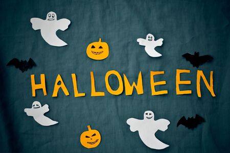 Halloween holiday background . View from aboveの写真素材